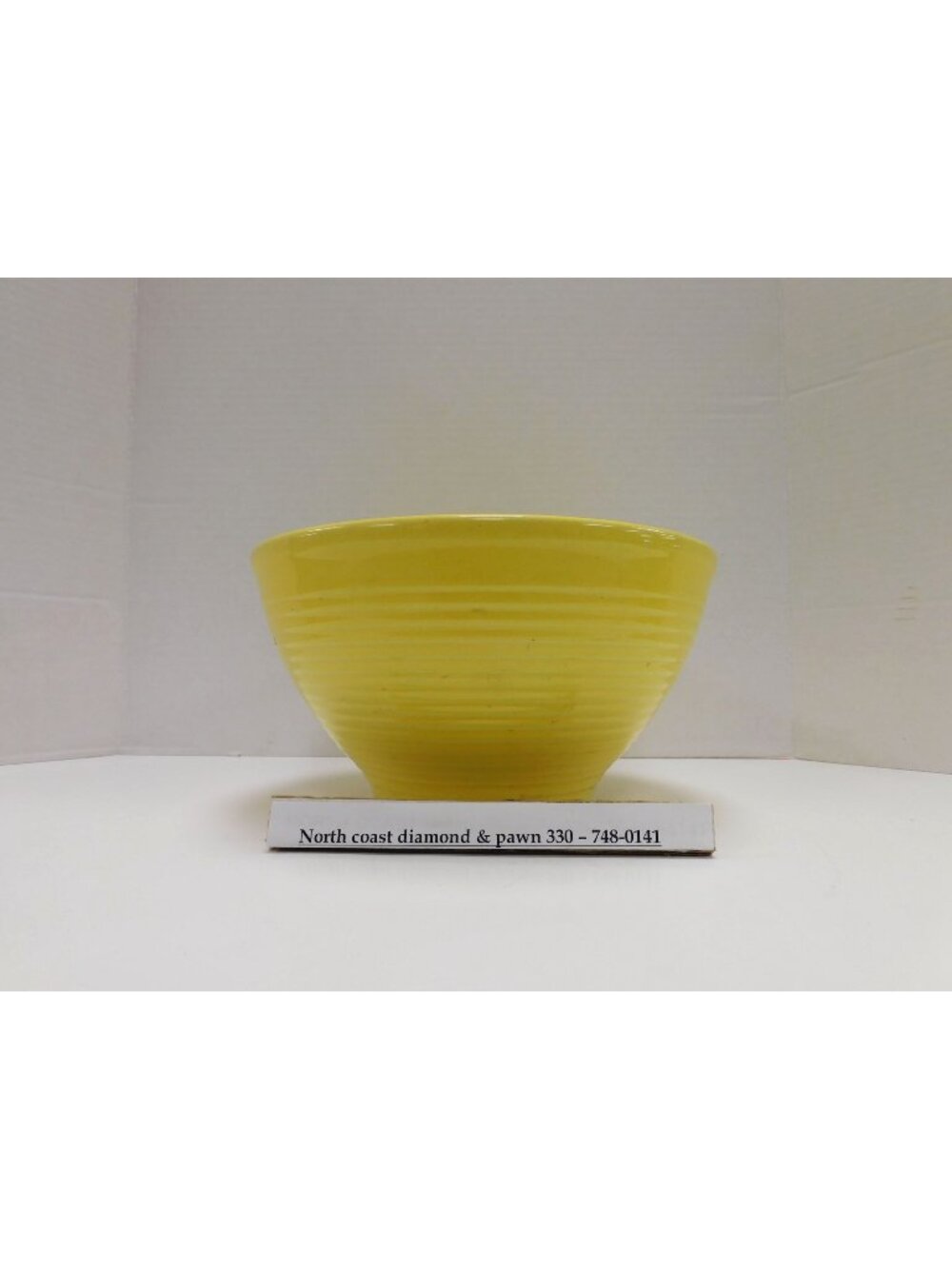 Vintage Frankoma Pottery Ribbed Yellow Mixing Bowl DW648